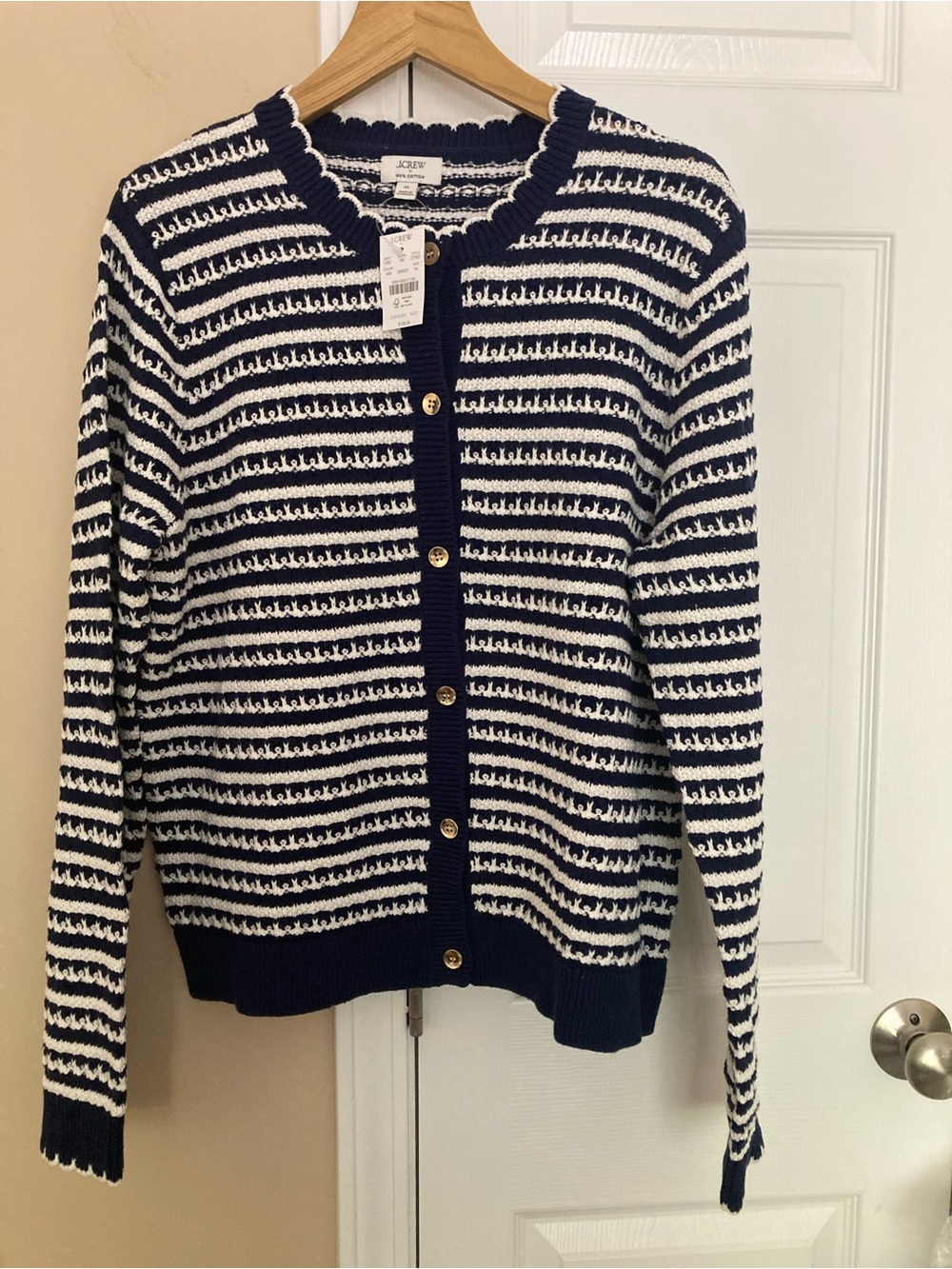 JCrew Factory pointelle cardigan sweater